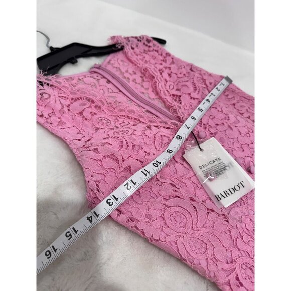 New Bardot Women's Size XS milana lace sheath dress - pink bloom - Picture 6 of 13